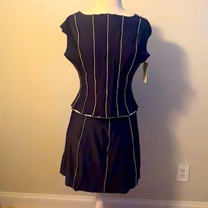 Vintage Chanel top Navy zip back 44/10 $880 NWT